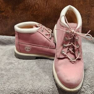 TIMBERLAND WOMEN'S NELLIE WATERPROOF CHUKKA BOOTS PINK NUBUCK 23308 SIZE 6